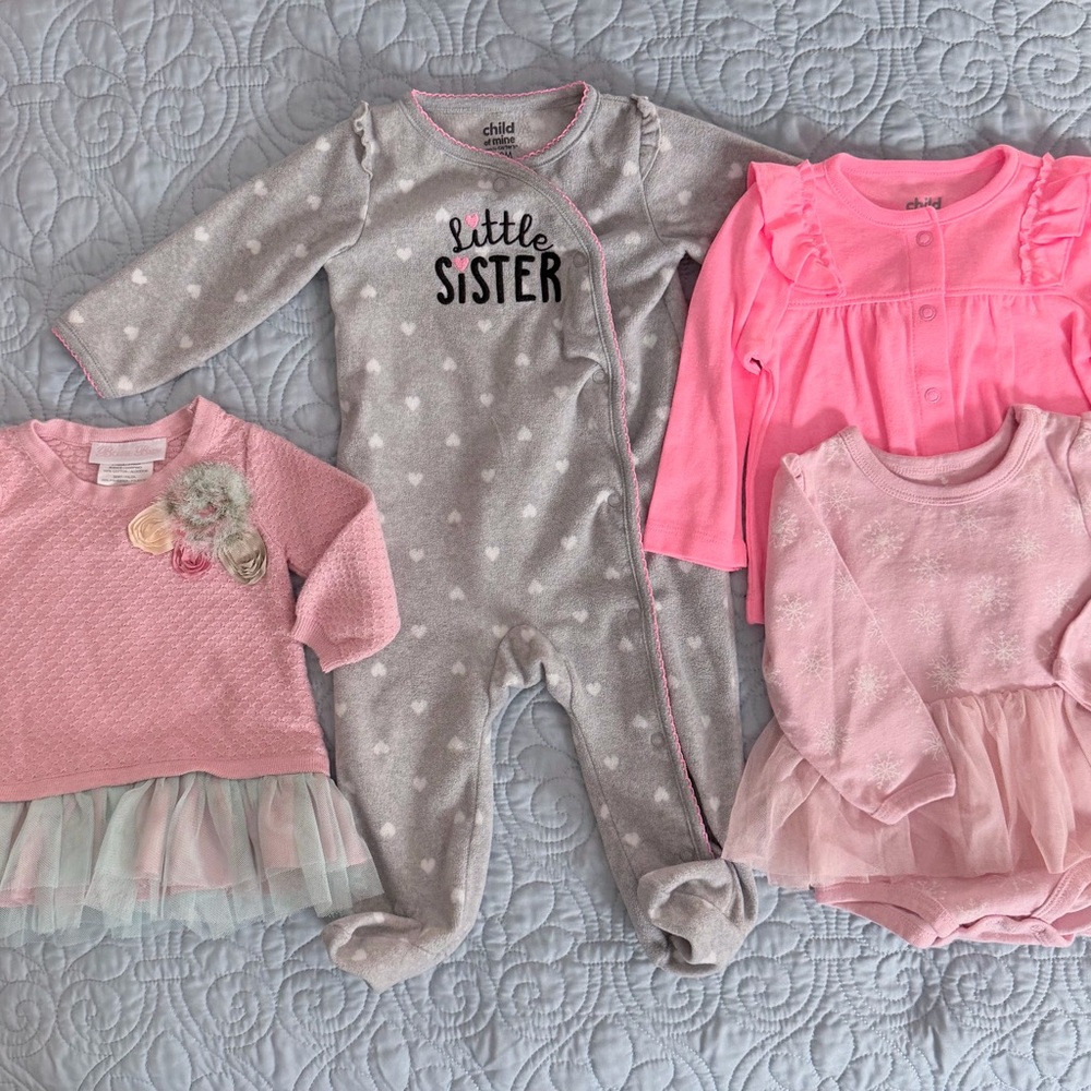 Girl 6-9 Month 4 Piece Long Sleeve Bundle